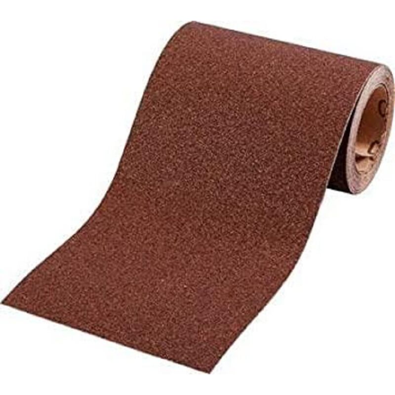 foto del prodotto kwb rotolo di carta abrasiva 5 m x 115 mm in corindone con grana 80, incollaggio in resina sintetica e retro in carta rinforzata per levigatura