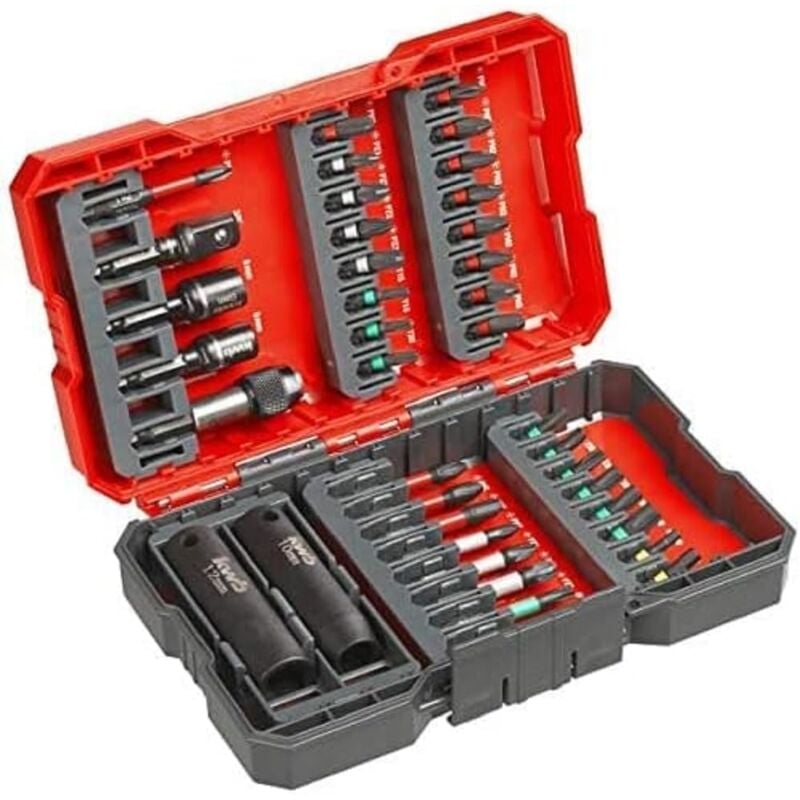 foto del prodotto kwb - scatola di bit per chiavi a percussione impatto set di punte da 39 pezzi con portapunte e bussole resistenti agli urti, codoli e c 44626