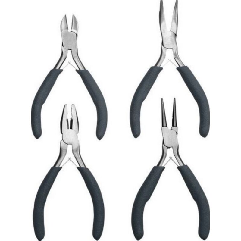 foto del prodotto kwb set 4 pz pinze per elettronica in acciaio al carbonio e manici rivestiti by einhell