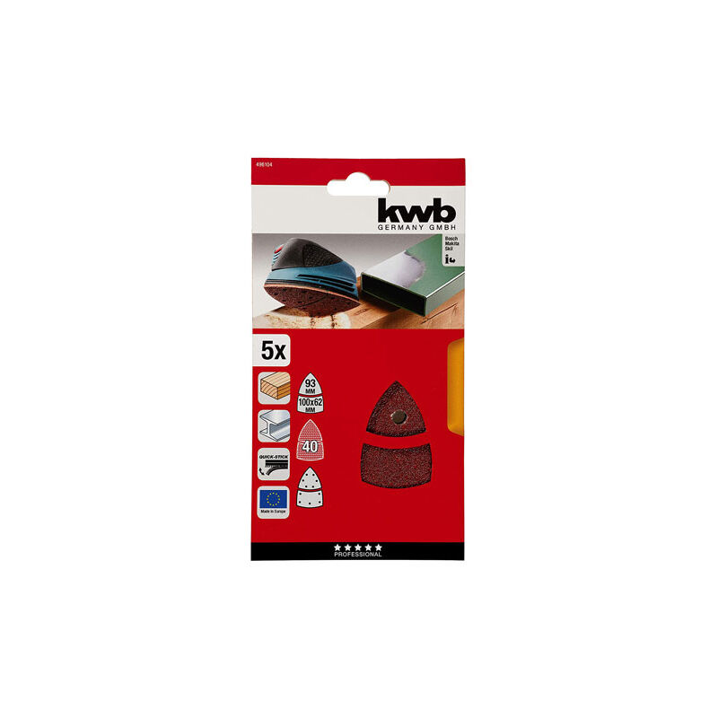 foto del prodotto kwb set 6 fogli abrasivi gr. 80 496108