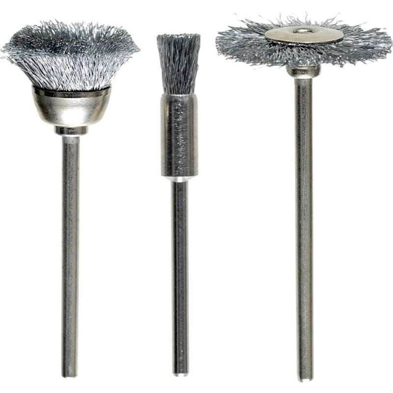 foto del prodotto kwb set di spazzole a filo, 3 pezzi, filo in acciaio hss, ondulato 518000 3 pz.