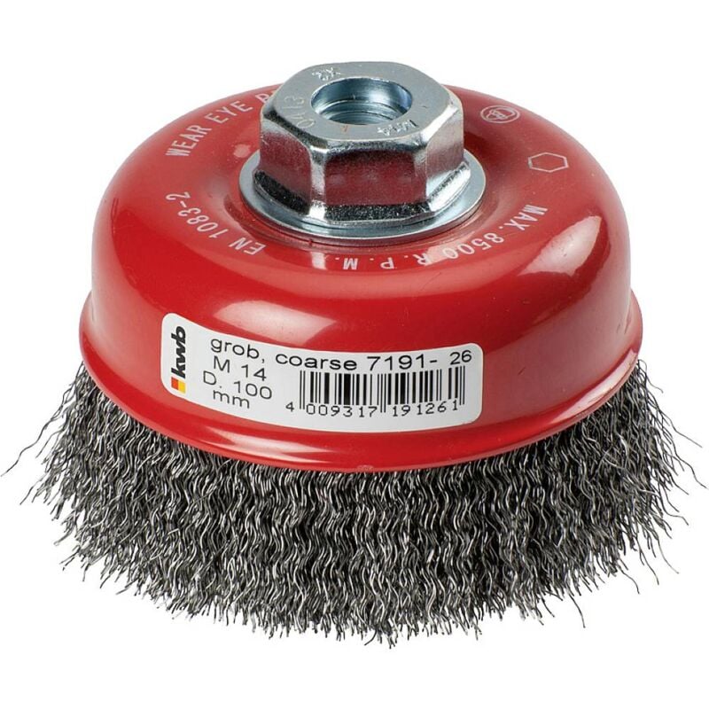 foto del prodotto kwb spazzole a tazza aggresso flex , filo in acciaio hss ondulato per l uso con smerigliatrici angolari 719126 1 pz.