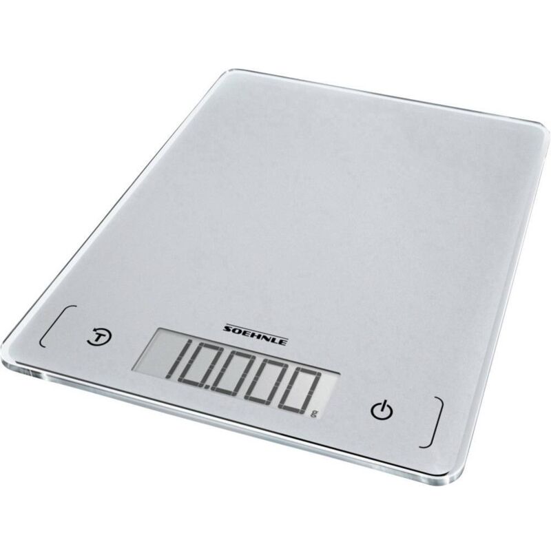 foto del prodotto kwd page comfort 300 slim bilancia da cucina digitale portata max. 10 kg grigio argento 220 x 170 x 9.9 soehnle