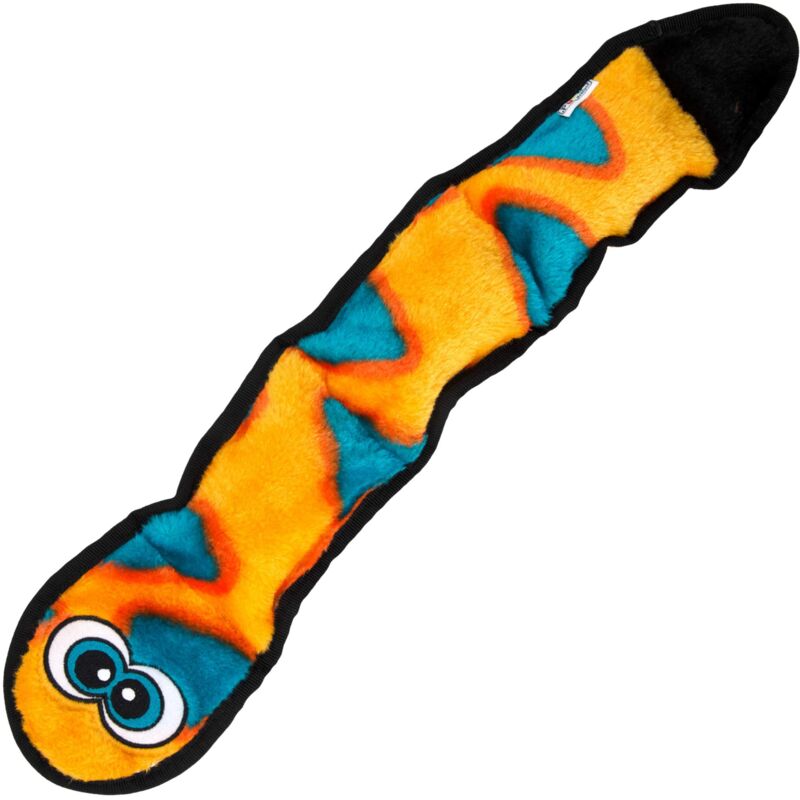 foto del prodotto kyjen kyje0155e gioco peluche snake extreme con 3 squeak, multicolore