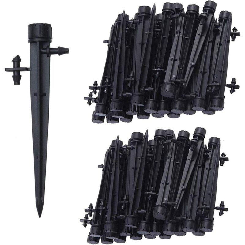 foto del prodotto kzq 100 irrigatori per irrigazione a goccia micro, 360 gradi, 8 fori, emettitori per irrigazione a flusso d acqua per tubo da 1 4 4 7 mm , per