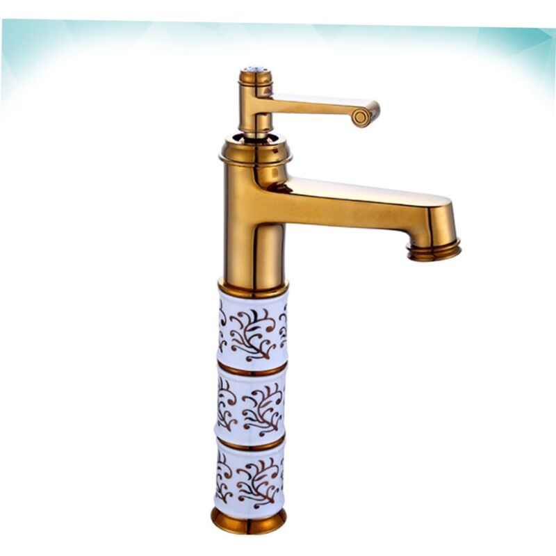 foto del prodotto kzq 1pc rubinetto per lavandino del bagno in rame stile rubinetto per acqua calda e fredda rubinetto per lavabo in metallo per uso domestico