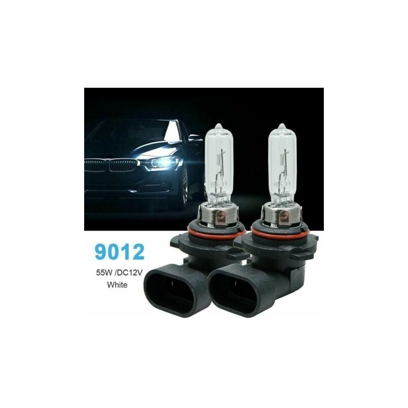 foto del prodotto kzq 2 lampadine alogene trasparenti per fari auto 9012 hir2 px22d, 12v 55w, per fendinebbia e luci diurne.