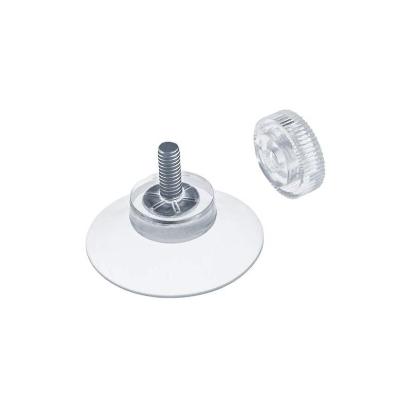 foto del prodotto kzq 20 x ventose 30 mm con filettatura m4x10mm con dadi zigrinati trasparente