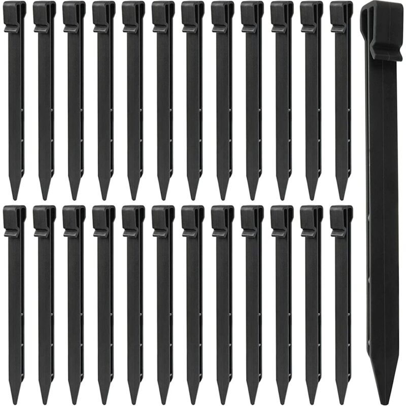 foto del prodotto kzq 25 picchetti da terra in plastica, picchetti da 25 cm per bordatura del paesaggio, picchetti per tende resistenti, picchetti di ancoraggio per
