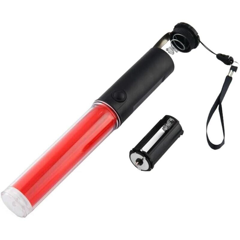 foto del prodotto kzq 2x bastoncini luminosi fluorescenti di colore rosso brillante realizzati in plastica resistente per segnali stradali,