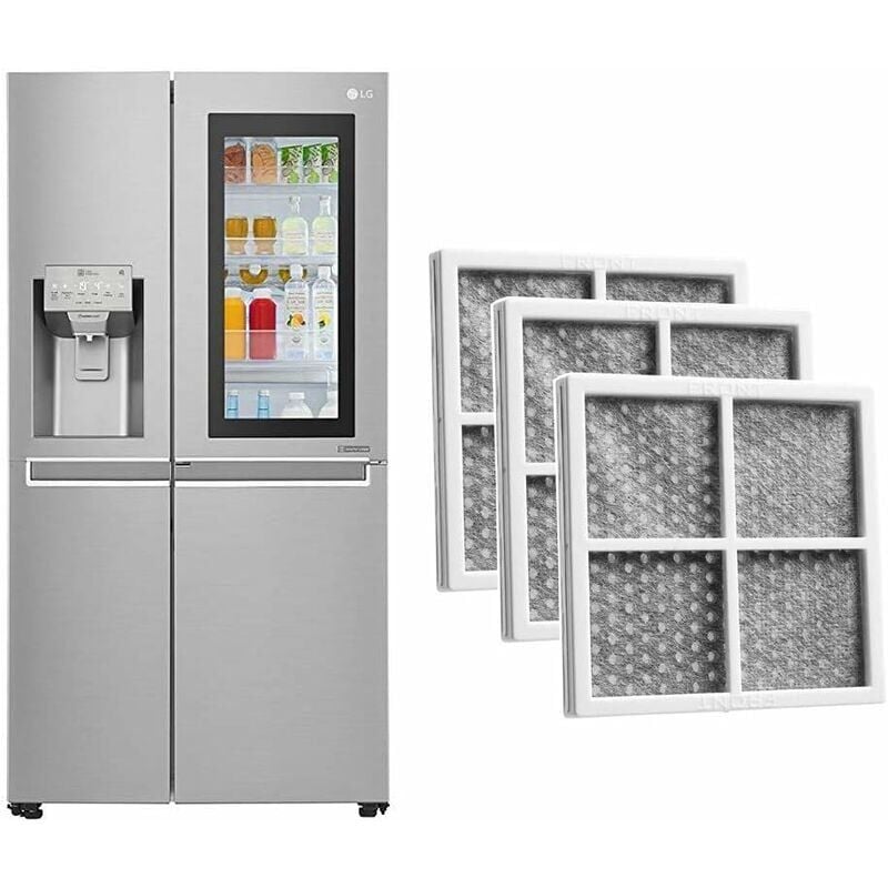 foto del prodotto kzq 3 pezzi filtro aria di ricambio lg pure n fresh per frigorifero, filtro aria frigorifero, filtro aria congelatore compatibile con lg lt120f,