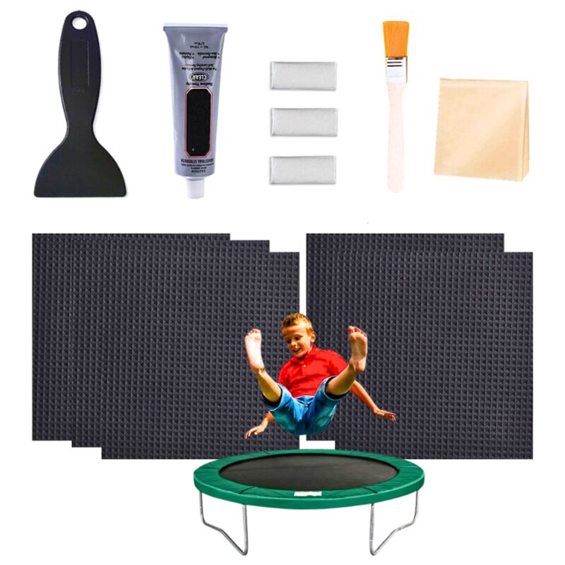 foto del prodotto kzq 5 toppe di riparazione per trampolini 4 x 4 pollici kit di riparazione impermeabile per trampolini kit di fissaggio per trampolini