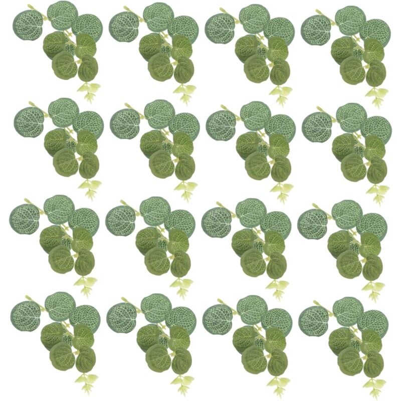 foto del prodotto kzq 50 pezzi foglie simulate fogliame artificiale piante finte foglie decorazione piante finte sospese steli finti eucalipto finto