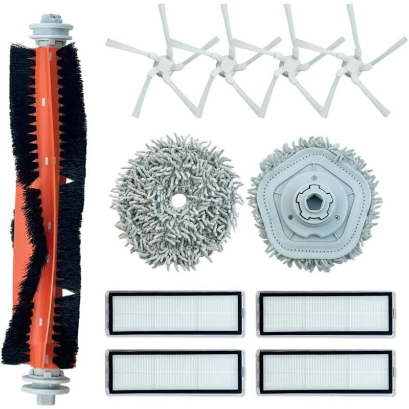 immagine 0 del prodotto kzq accessori di ricambio per robot aspirapolvere dreame w10 w10 pro 1 spazzola principale, 4 spazzole laterali, 4 filtri hepa, 2 panni per la