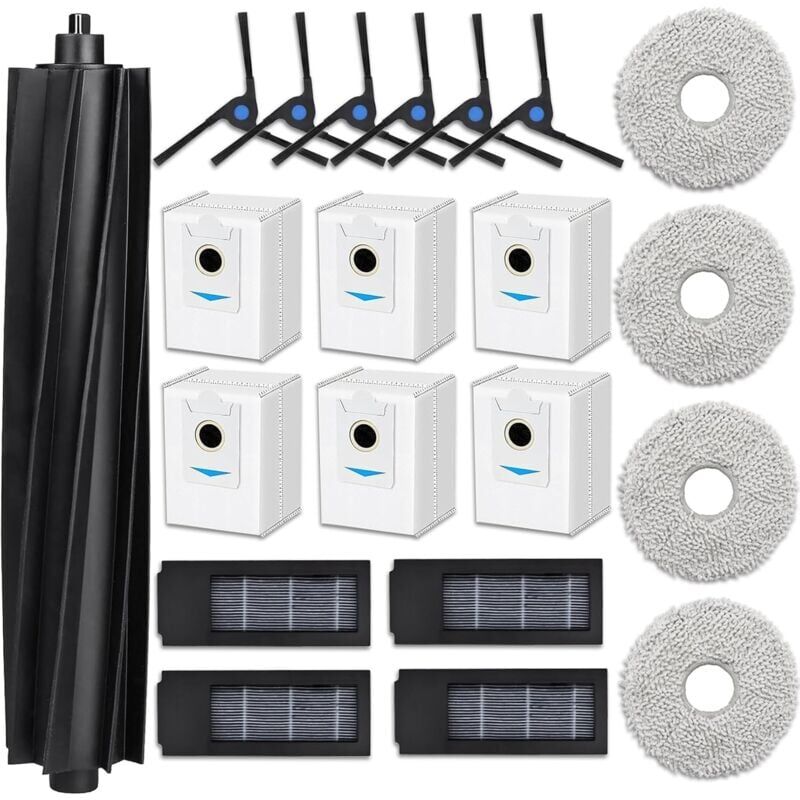 foto del prodotto kzq accessori per aspirapolvere ecovacs deebot x2 x2 omni x2 pro dex86, 1 spazzola principale, 4 panni, 4 filtri, 6 spazzole laterali, 6