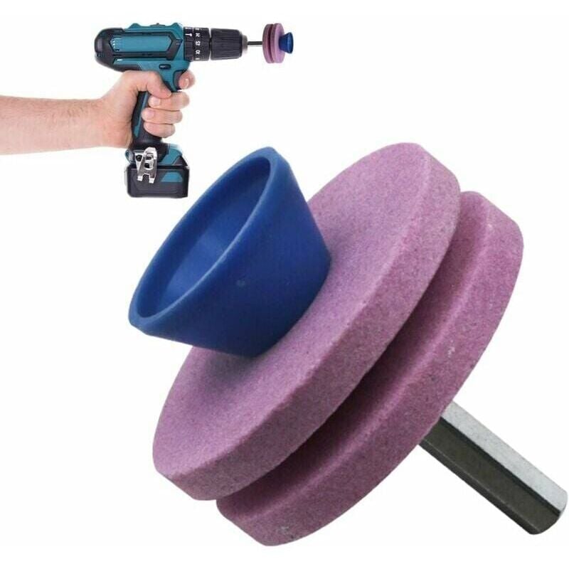 foto del prodotto kzq affilatrice per lame di tosaerba, mola per affilatura di attrezzi da giardino, affilatrice di ricambio per utensili da tosaerba rosa 