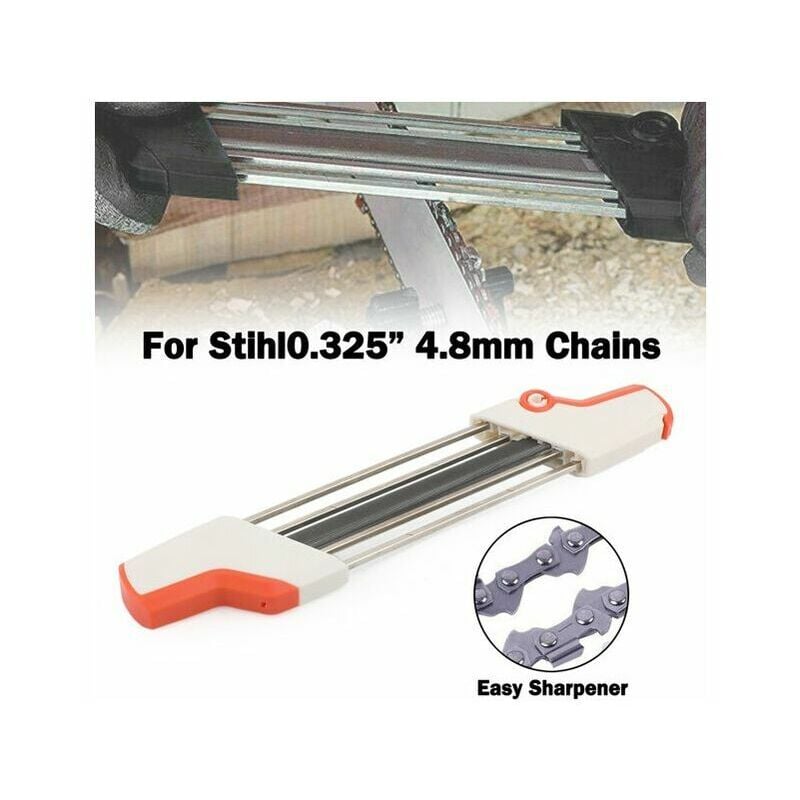 foto del prodotto kzq affilatrice per motosega 2 in 1 facile da usare lima e misuratore di profondit in un unico strumento ergonomico colori bianco e arancione