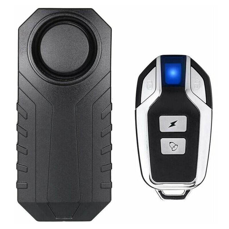 foto del prodotto kzq allarme wireless per bicicletta e moto allarme antifurto con telecomando impermeabile ip55 volume sonoro di 113 db colore nero.