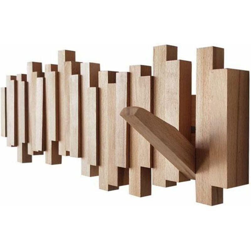 foto del prodotto kzq appendiabiti moderno a parete, appendiabiti angolare in legno massello, adatto per appendiabiti a parete per camera da letto