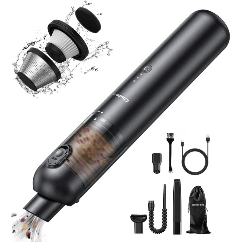 foto del prodotto kzq aspirapolvere portatile, aspirapolvere portatile senza fili 4 in 1 mini aspirapolvere con batteria da 17000 pa e triplo filtro durata 25 minuti