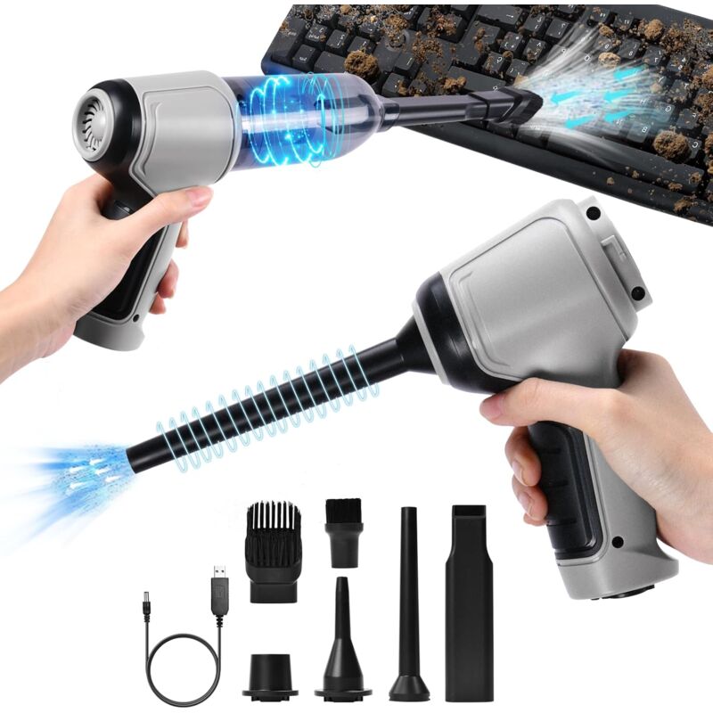 foto del prodotto kzq aspirapolvere portatile, mini aspirapolvere portatile 3 in 1, 9000pa 120w 4000mah potente aspirapolvere portatile senza fili, ricarica rapida