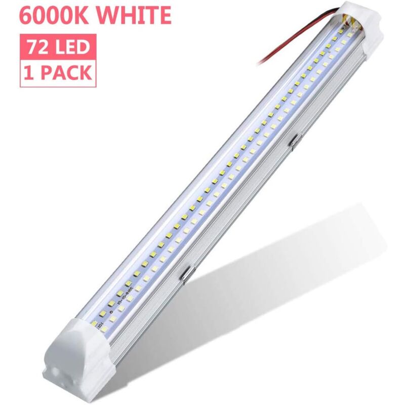 foto del prodotto kzq barra luminosa a led, dc 12 80v lampada per interni auto 72 led lampada per armadio illuminazione universale 500lm per armadio auto, camion,