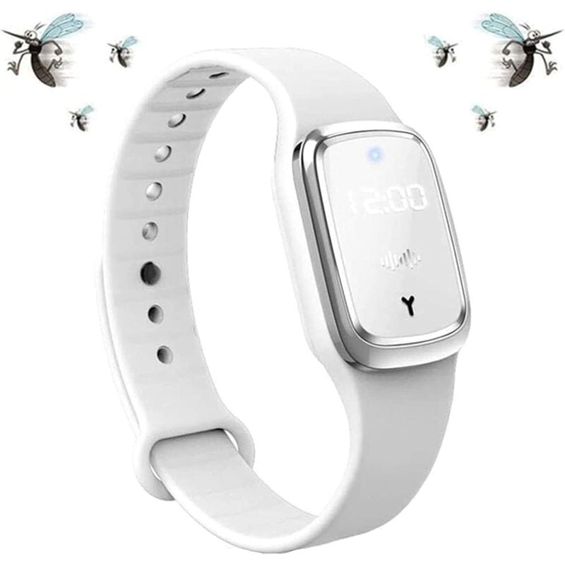 foto del prodotto kzq - braccialetto repellente per zanzare ad ultrasuoni, braccialetto repellente per insetti intelligente, orologio elettronico repellente per zanzare con ricarica usb/impermeabile/riutilizzabile, per bambi