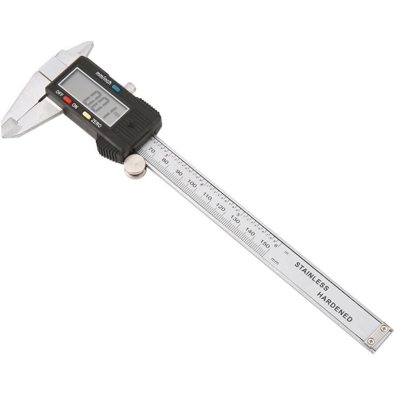 foto del prodotto kzq calibro digitale, calibro a corsoio da 6 pollici 150 mm, strumento di misurazione in acciaio inossidabile, calibro elettronico con ampio