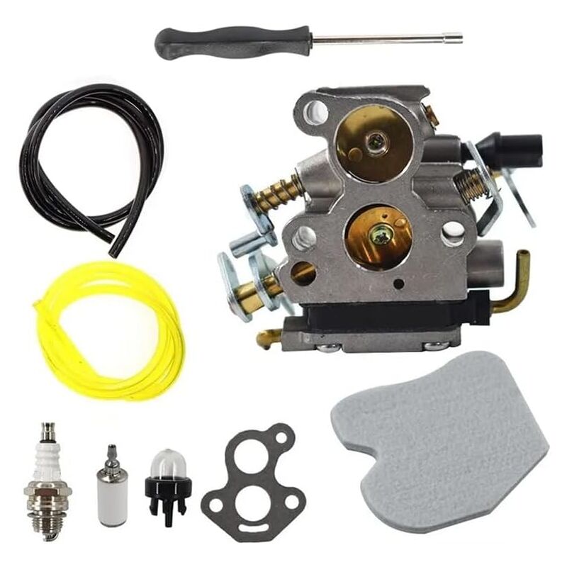 foto del prodotto kzq carburatore con cacciavite, filtro aria, candela per motosega husqvarna 135 140 435 435e 440 440e jonsered cs2240 cs2240s cs410 sostituisce
