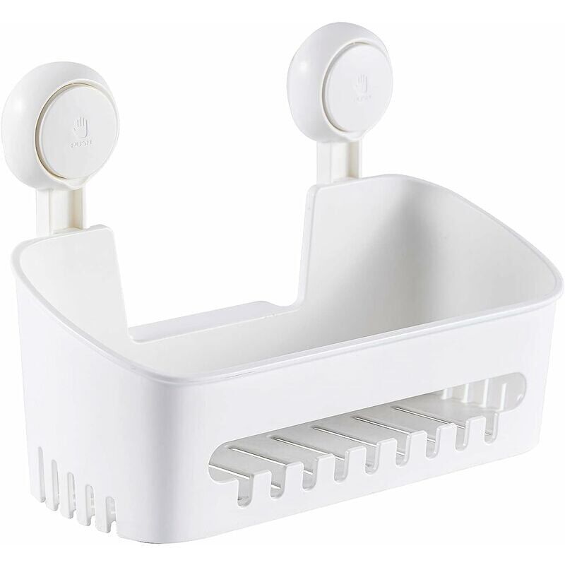 foto del prodotto kzq carrello per doccia con ventosa, senza foratura, mensola a ventosa riutilizzabile, installazione semplice, carico 10 kg, impermeabile, per