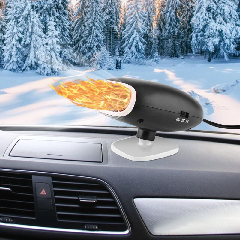 foto del prodotto kzq chauffage de voiture, chauffage de pare brise de voiture 12v 2 en 1, d givreur et d sembuage chauffage refroidissement rapide avec prize