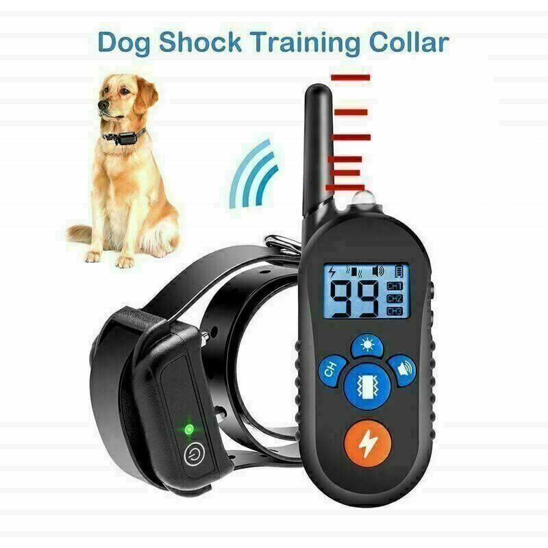 foto del prodotto kzq collare da addestramento per cani ricaricabile, 3 modalit suono vibrazione shock bip, portata di 800 metri, nero