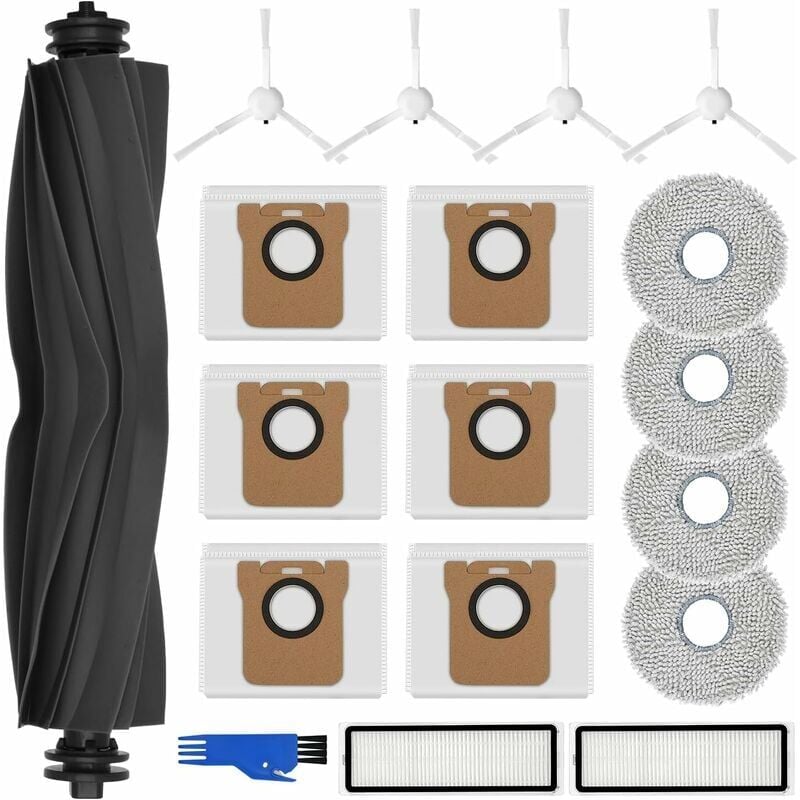 foto del prodotto kzq compatibile con il kit di accessori dreame l10s ultra l10 ultra, 6 sacchetti per la polvere, 4 panni lavabili, 4 spazzole laterali, 2 filtri, 1