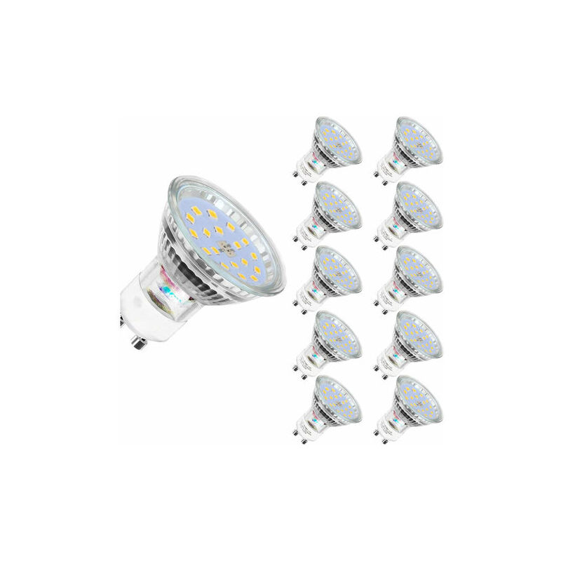 foto del prodotto kzq confezione da 10 lampadine led gu10 5w 60w lampadine alogene equivalenti 560lm bianco freddo 6000k non dimmerabile
