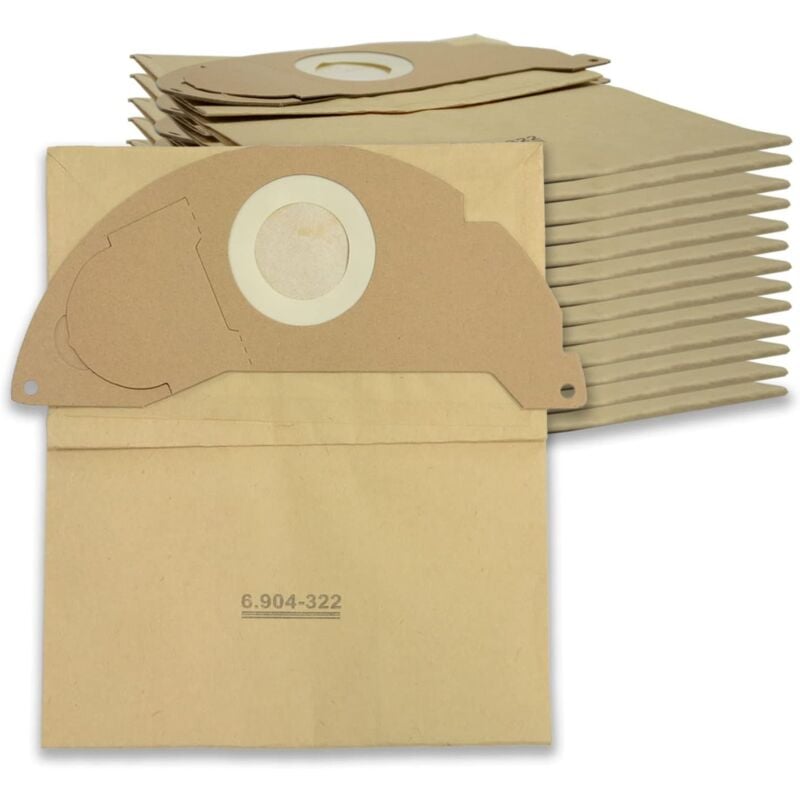 foto del prodotto kzq confezione da 15 sacchetti filtro in carta compatibili con gli aspirapolvere k rcher wd 2, mv 2, wd 2.200 a wd 2.550