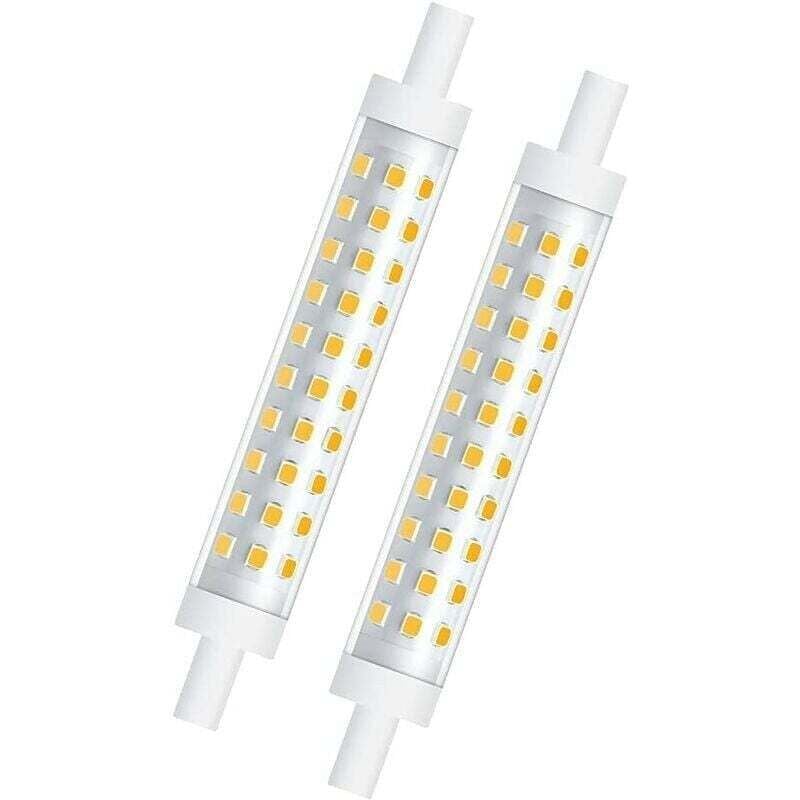 foto del prodotto kzq confezione da 2 lampadine led dimmerabili r7s da 10 w, 118 mm, bianco caldo 3000 k, riflettore lineare a doppia estremit equivalente alogeno