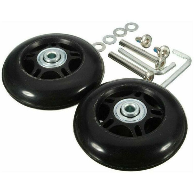 foto del prodotto kzq confezione da 2 ruote di ricambio per valigia con assi neri, ruote universali da 40 mm x 18 mm per valigia