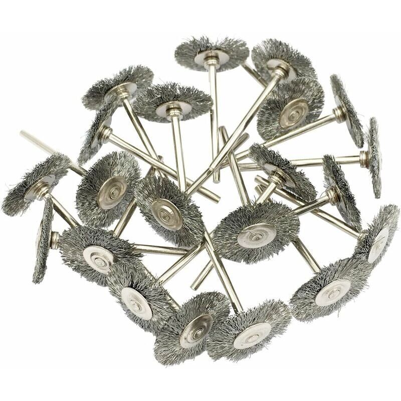 foto del prodotto kzq confezione da 20 spazzole rotanti in filo d acciaio, 22 mm spazzola abrasiva per lucidatura per utensili rotanti