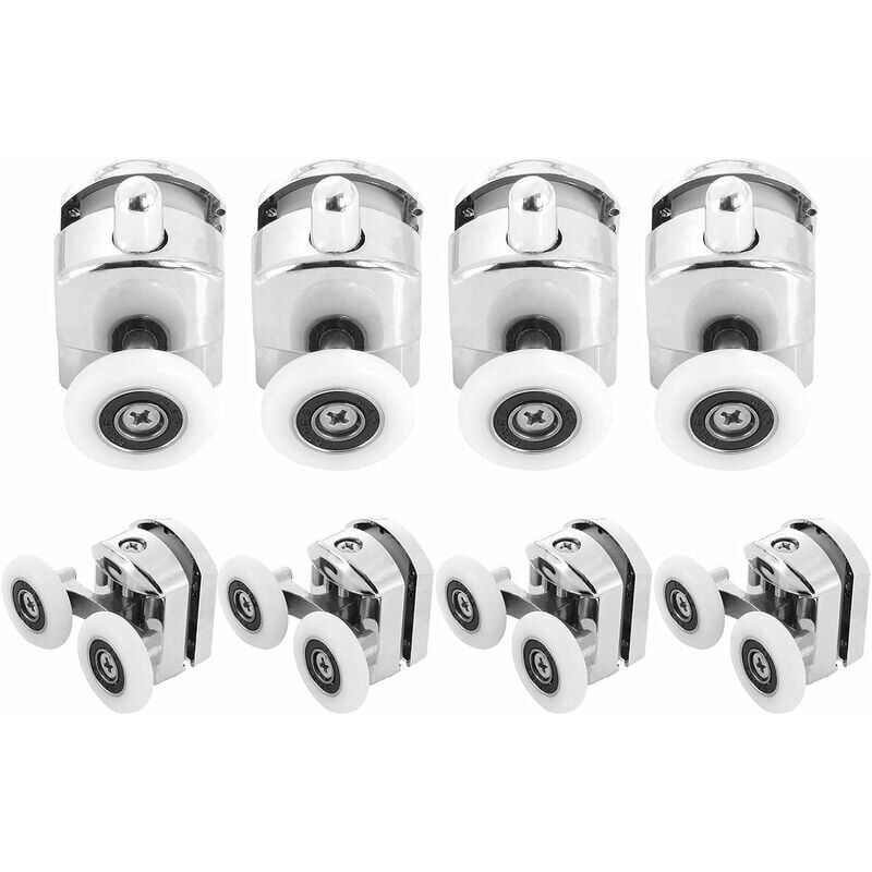 foto del prodotto kzq confezione da 8 rulli per porta doccia rulli per cabina doccia in lega di zinco rullo per porta scorrevole doccia da bagno da 25 mm 4