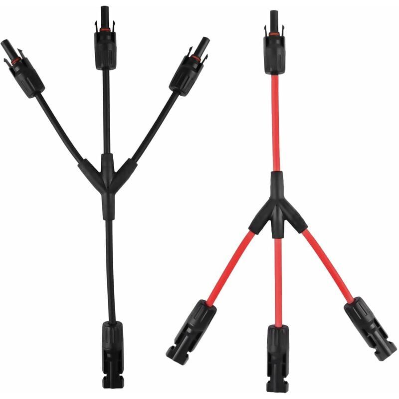 foto del prodotto kzq connettori solari tipo y, 2 pezzi da 1 a 3 poli connettore per pannello solare impermeabile professionale, cavo per pannello solare, per