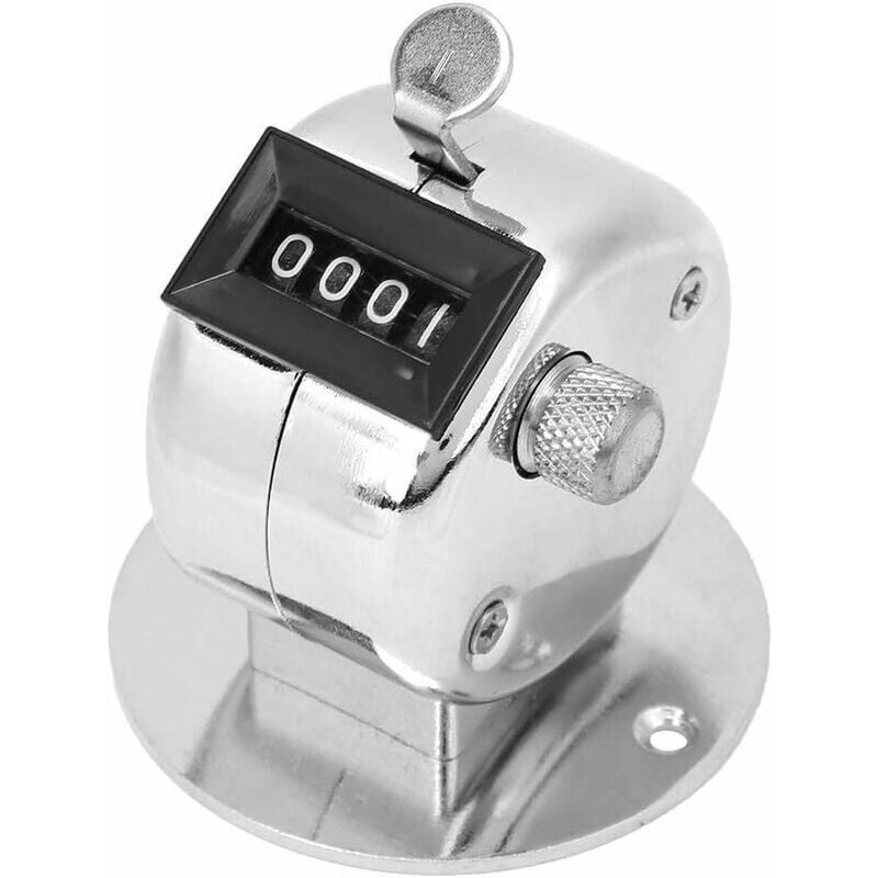 foto del prodotto kzq contatore manuale in metalloforniture per allenatori sportivi con contatore manuale a 4 cifre, contatore meccanico da palmo in argento