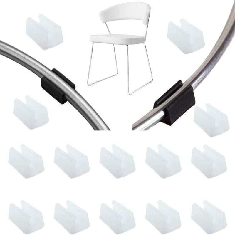 foto del prodotto kzq cuscinetto per gambe di sedia, tappo terminale per tubo tondo, tavolo, poltrona, piedino per mobili, forma a u, plastica bianca, diametro 14