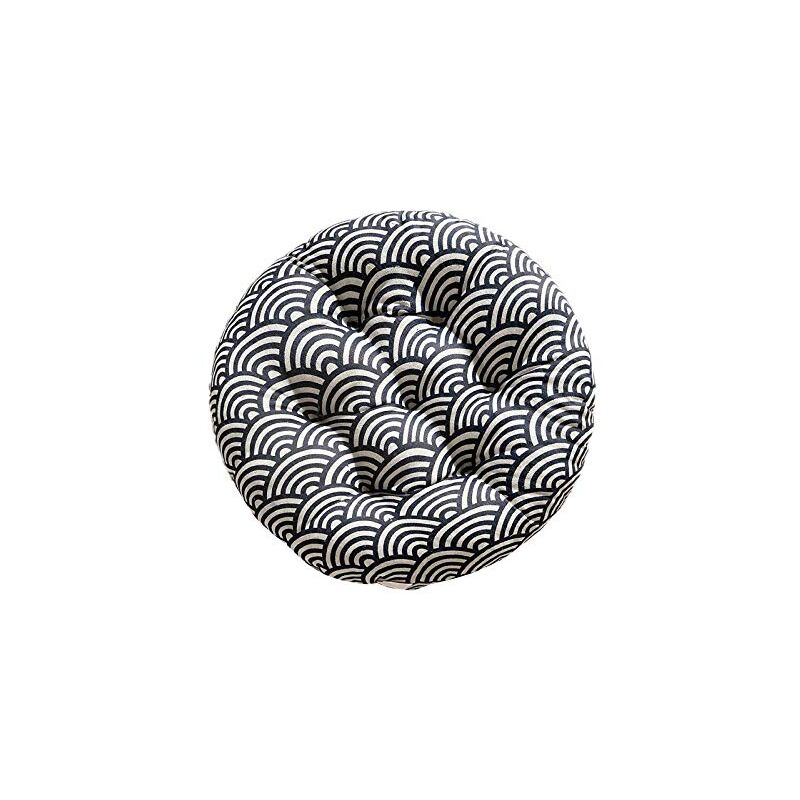 foto del prodotto kzq cuscino per sedia rotondo, 100 cotone e lino comodo cuscini spessi e traspiranti 40 40 6 cm