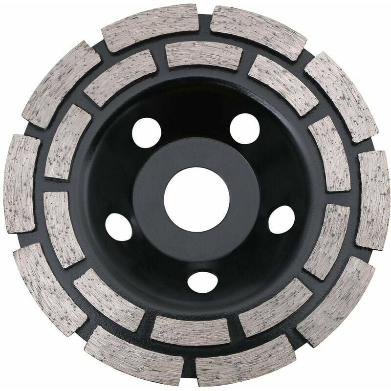 foto del prodotto kzq disco diamantato da 125 x 22,2 mm con doppia fila di segmenti uso universale per levigare calcestruzzo, pietra, granito, massetto, muratura.
