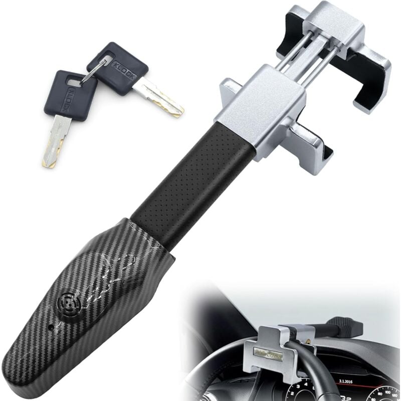 foto del prodotto kzq dispositivo antifurto per auto kr830 con allarme da 120 db, barra antifurto per auto ad alta sicurezza, robusto bloccasterzo sul raggio, pi 