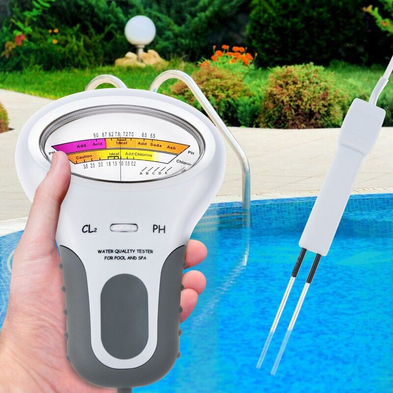 foto del prodotto kzq dispositivo per test della qualit dell acqua 2 in 1 pc 102 tester ph per piscina spa tester per cloro acqua ph misuratore di cloro misurazione