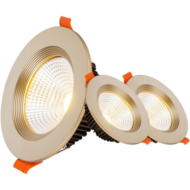 foto del prodotto kzq faretto led da incasso da 3 pollici, deflettore, pannello luminoso in alluminio rotondo, faretti cob antiriflesso profondi, installazione