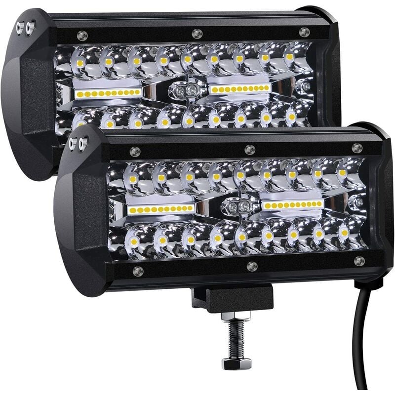 foto del prodotto kzq faro da lavoro a led 12v 300w 7 proiettore led impermeabile ip67, potente illuminazione spot e diffusa per auto, camion, trattore, suv,