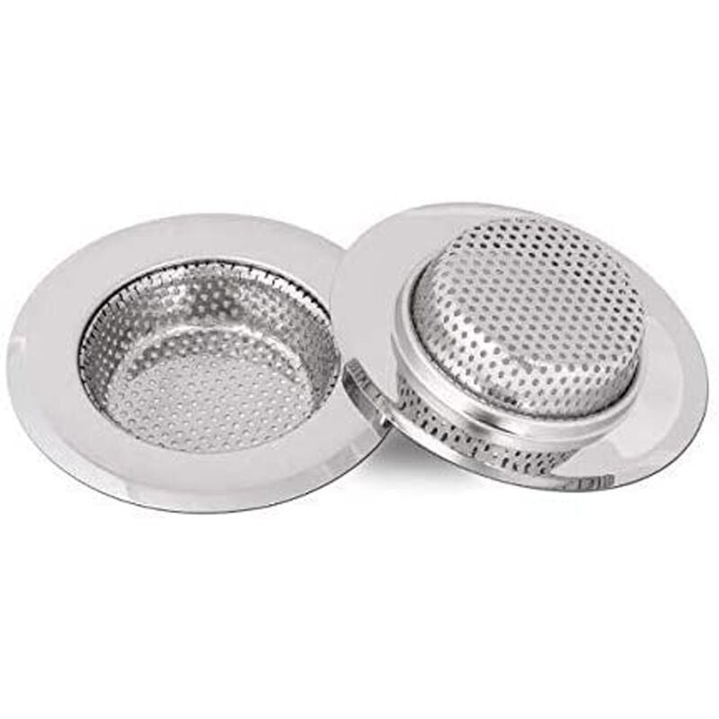 foto del prodotto kzq filtro per lavello da cucina, filtro per lavello in acciaio inossidabile, griglia per lavello da cucina, profondit 18 mm, 2 pezzi da 2,75