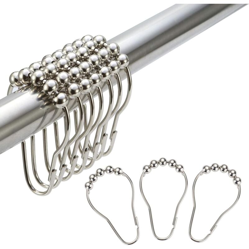 foto del prodotto kzq ganci per tende da doccia, anelli e ganci per tende da doccia in acciaio inossidabile per tende da doccia da camera da letto set da 12,